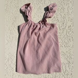 Women’s Sleep Pj Tank Top Size M Babydoll Cotton Rayon Pink Shirt Ruffle Mumu